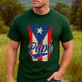 Papi Puerto Rican Dad Puerto Rico Pride Boricua Father's Day Men's Casual T-Shirt Forest