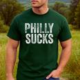 PHILLY SUCKS Philadelphia Hate City Gag Humor Dad Men's Casual T-Shirt Forest