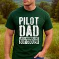 Pilot Dad Shirt Men Fathers Day Aviation Pilot Men's Casual T-Shirt Forest