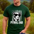 Pitbull Dad Men Pitbull Lover For Dog Dad American Flag Men's Casual T-Shirt Forest