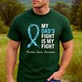 Prostate Cancer Awareness Light Blue Ribbon Dad Survivor Men's Casual T-Shirt Forest