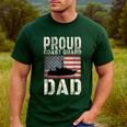 Proud Coast Guard Dad USCG American Flag T-Shirt Men's Casual T-Shirt Forest
