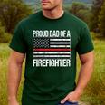 Proud Dad Of a Firefighter Fireman Parent Men's Casual T-Shirt Forest