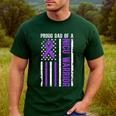 Proud NICU Dad Of NICU Warrior Micro Preemie Baby Father Men's Casual T-Shirt Forest