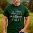 Proud US Army Ranger Dad Flag American USA Military Men's Casual T-Shirt Forest