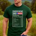 Puerto Rican Dad Nutrition Facts Pride Father's Day Men's Casual T-Shirt Forest