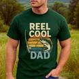 Reel Cool Dad Fathers Day Fishing Outdoors Men's Casual T-Shirt Forest Reel Cool Dad Fathers Day Fishing Outdoors Men's Casual T-Shirt Forest