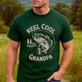 Reel Cool Great Grandpa Step Dad Fishing Father Day Men's Casual T-Shirt Forest