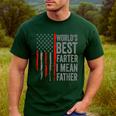 Retro Dad World's Best Farter I Mean Father Vintage Flag Usa Men's Casual T-Shirt Forest