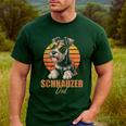 Retro Miniature Schnauzer Dad Vintage Dog Lovers Men's Casual T-Shirt Forest