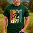 Retro Snowboard Dad Snowboarding Father Snowboarder Dad Men's Casual T-Shirt Forest