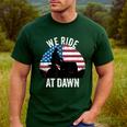 We Ride At Dawn Lawnmower Lawn Mowing Dad Vintage Men Men's Casual T-Shirt Forest