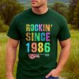 Rockin' Since 1986 Vintage Rockstar 40th Birthday Mom Dad 40 Men's Casual T-Shirt Forest Rockin' Since 1986 Vintage Rockstar 40th Birthday Mom Dad 40 Men's Casual T-Shirt Forest