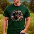 Rottie Dog Mom Dad 'Merica Rottweiler Men's Casual T-Shirt Forest