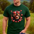 Rottweiler Heart Glasses Cute Rottie Dog Lover Mom Dad Kids Men's Casual T-Shirt Forest