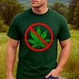 Say No Cannabis Anti-Marijuana Retro Weed Parent Dad Mom Men's Casual T-Shirt Forest