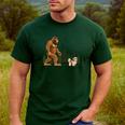 Shih Tzu Bigfoot Dog Walking Mom Dad Kids Men's Casual T-Shirt Forest