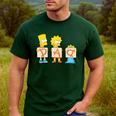 The Simpsons Father's Day Bart Lisa Maggie Dad Birthday Men's Casual T-Shirt Forest