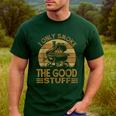 I Only Smoke The Good Stuff BBQ Barbeque Chef Dad Men's Casual T-Shirt Forest