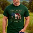 My Son Has Your Back Marine Dad Camouflage Men's Casual T-Shirt Forest