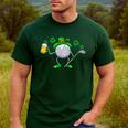 St Patricks Day Golf Golfing Irish Golfer Beer Humor Men Dad Men's Casual T-Shirt Forest
