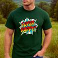 Super Daddy Comic Book Superhero Father's Day Men's Casual T-Shirt Forest