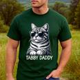 Tabby Daddy Cat Dad Graphic Grey Tabby Cat Lover Men's Casual T-Shirt Forest