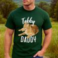 Tabby Daddy Cat Lover Saying Graphic Men's Casual T-Shirt Forest