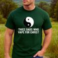 Thicc Dads Who Vape For Christ Father Day Men's Casual T-Shirt Forest