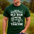 Never Underestimate An Old Man Tractor Farmer Dad Men's Casual T-Shirt Forest