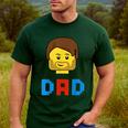 Unique Family Dad Master Builder Building Bricks Blocks Men's Casual T-Shirt Forest