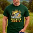 Vintage Father's Day Fishing Full Time Dad Part Time Hooker Men's Casual T-Shirt Forest