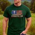 Vintage Gymnastics Dad American USA Flag Sports Men's Casual T-Shirt Forest