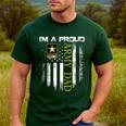 Vintage I'm A Proud Army Dad With American Flag Men's Casual T-Shirt Forest