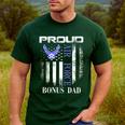 Vintage Proud Air Force Bonus Dad With American Flag Men's Casual T-Shirt Forest