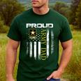 Vintage Proud Army Dad With American Flag Men's Casual T-Shirt Forest