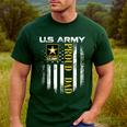 Vintage US Army Proud Dad With American Flag Men's Casual T-Shirt Forest