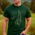 Vintage USA Camo Flag Proud Siberian Husky Dad Silhouette Men's Casual T-Shirt Forest