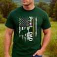 Vintage USA Flag Billiards Player Proud Pool Dad Men's Casual T-Shirt Forest