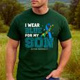 I Wear Blue For My Son Autism Awareness Mom Dad Parents Men's Casual T-Shirt Forest I Wear Blue For My Son Autism Awareness Mom Dad Parents Men's Casual T-Shirt Forest