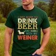 Weiner Dachshund Dad Drink Beer Hang With Dog Vintage Men's Casual T-Shirt Forest