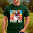 Welsh Corgi Pembroke Dog Corgi Dad -Adults Small Classic Fit Short Sleeve Cotton Polyester Blend Men's Casual T-Shirt Forest