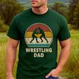 Wrestling Dad Vintage Wrestling Retro Wrestling Lover Men's Casual T-Shirt Forest