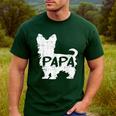 Yorkshire Terrier Papa Dog Puppy Doggie Pet Lover Yorkie Dad Men's Casual T-Shirt Forest
