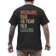 40th Birthday For Men Vintage Dad 1980 Men's Back Print T-Shirt