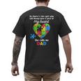 Autism Dad Of Autism Daughter Daddy Shirts Autistic Support Men's Back Print T-Shirt
