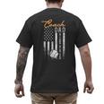 Baseball Coach Dad Like A Normal Dad Only Cooler USA Flag Men's Back Print T-Shirt