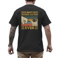 Best Siamese Cat Dad Ever Retro Vintage Sunset Men's Back Print T-Shirt