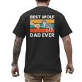 Best Wolf Dad Ever Men's Back Print T-Shirt