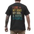 I Like My Boat Dog And Maybe 3 People Retro Sailor Dad Men's Back Print T-Shirt